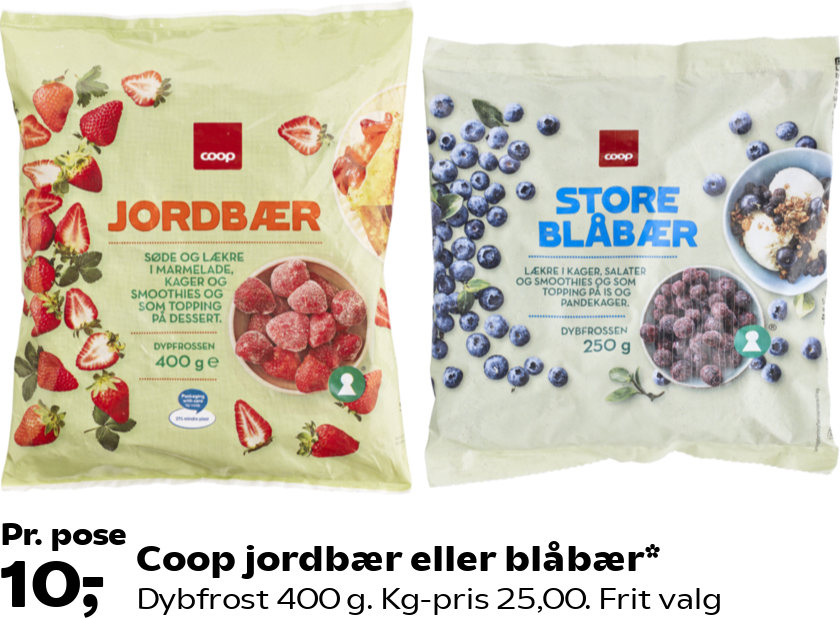 Coop jordbær eller blåbær