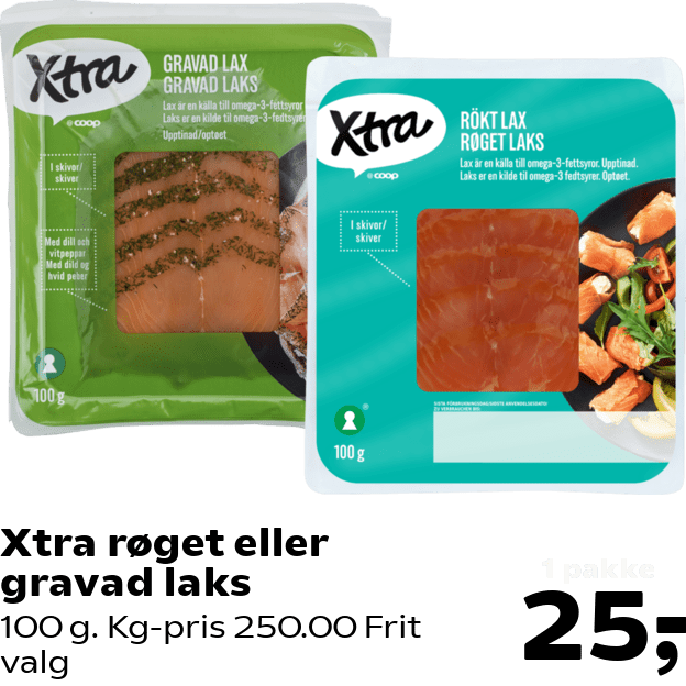 Xtra røget eller gravad laks