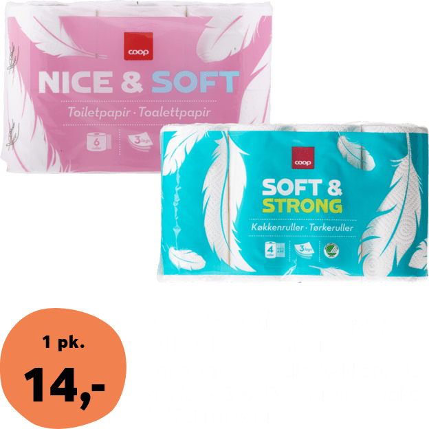 Nice & Soft toiletpapir eller køkkenrulle