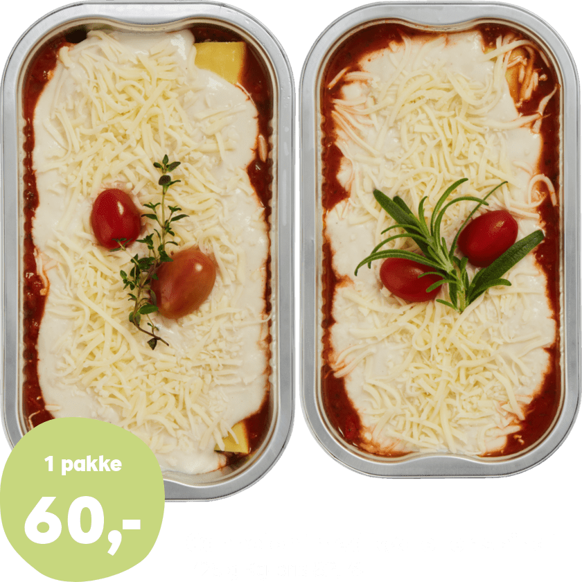 Canneloni med kød eller spinat