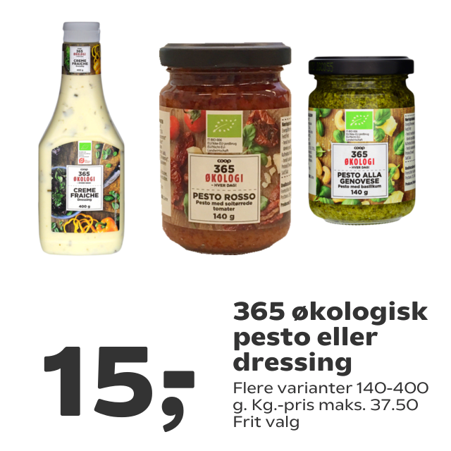 365 ÃÂ¸kologisk pesto eller dressing