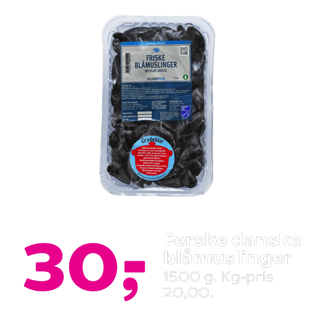 Ferske danske blÃÂ¥muslinger