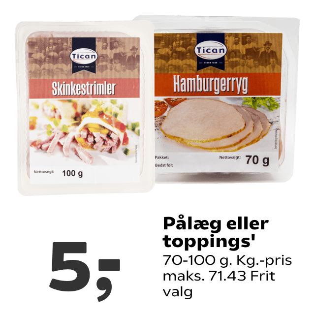 PÃÂ¥lÃÂ¦g eller toppings'