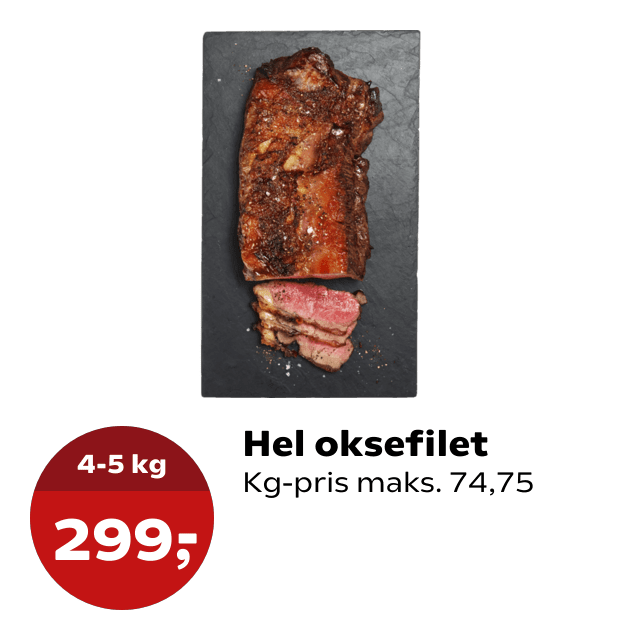 Hel oksefilet