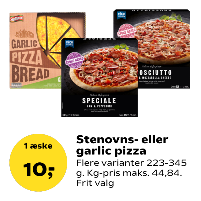 Stenovns- eller garlic pizza