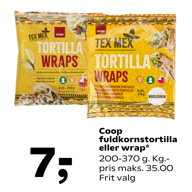 Coop fuldkornstortilla eller wrap