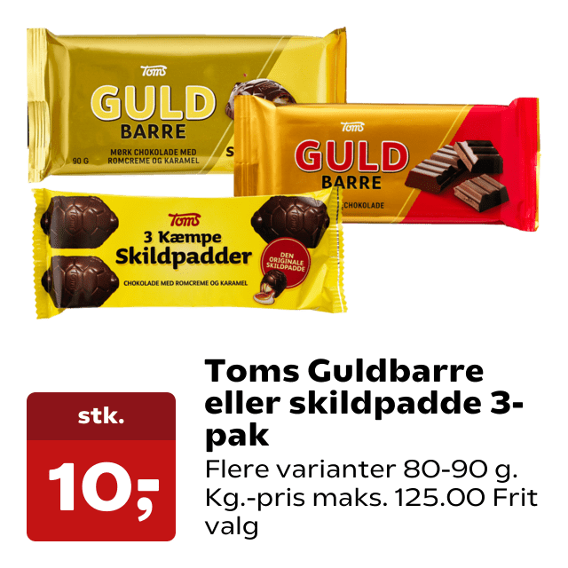 Toms Guldbarre eller skildpadde 3-pak