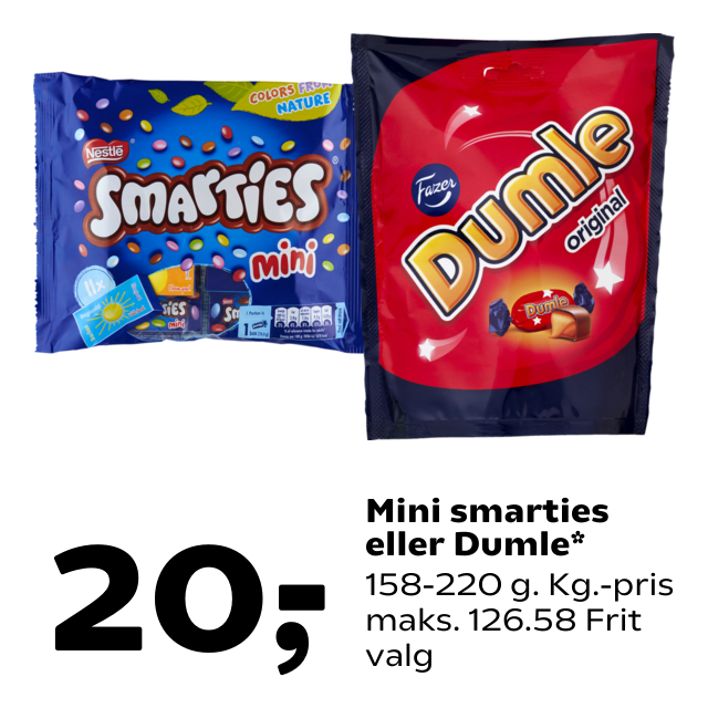 Mini smarties eller Dumle