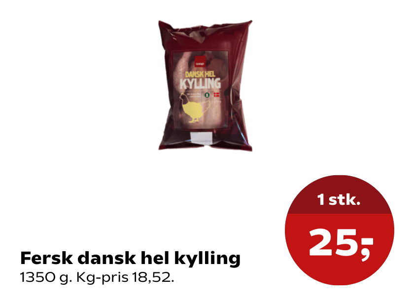Fersk dansk hel kylling