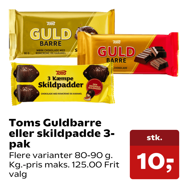 Toms Guldbarre eller skildpadde 3-pak