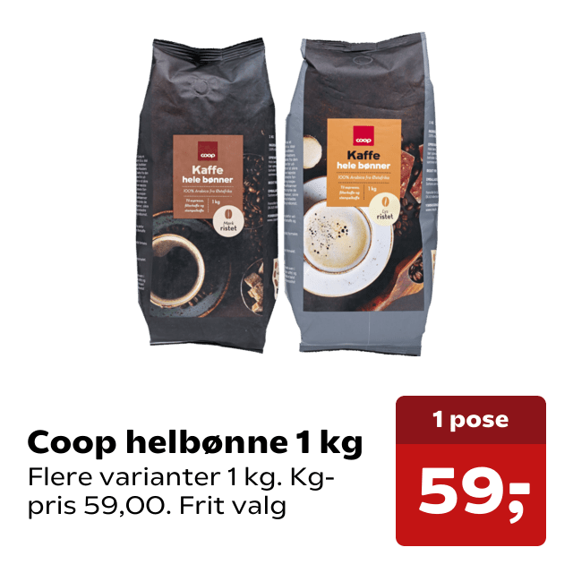 Coop helbønne 1 kg
