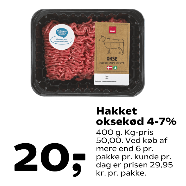 Hakket oksekÃÂ¸d 4-7%