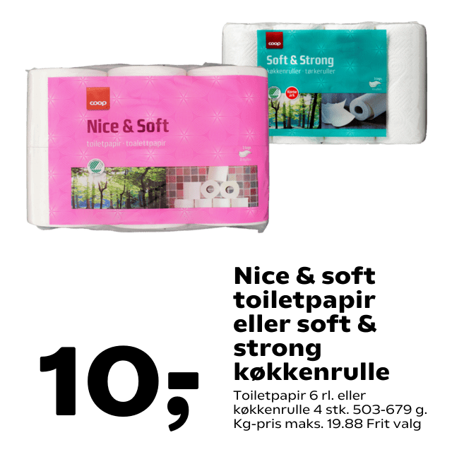 Nice & soft toiletpapir eller soft & strong kÃÂ¸kkenrulle