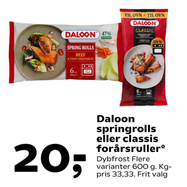 Daloon springrolls eller classis forÃÂ¥rsruller
