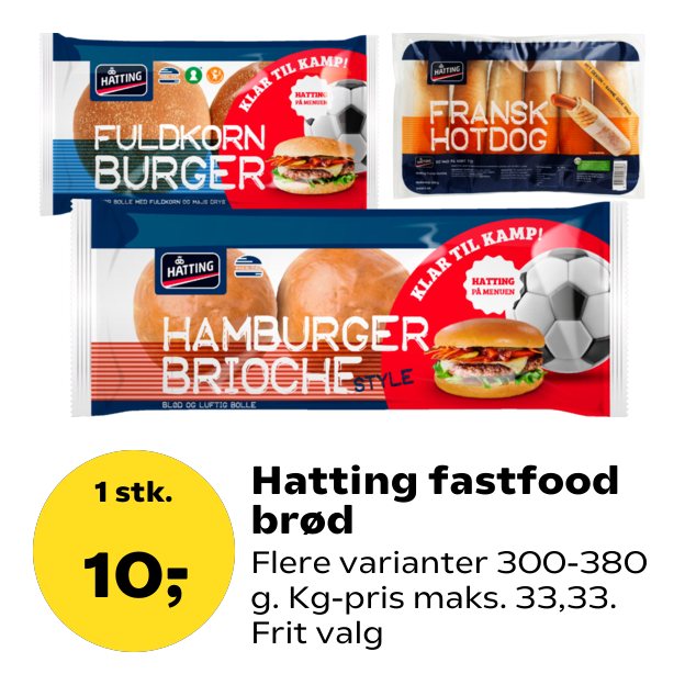 Hatting fastfood brød