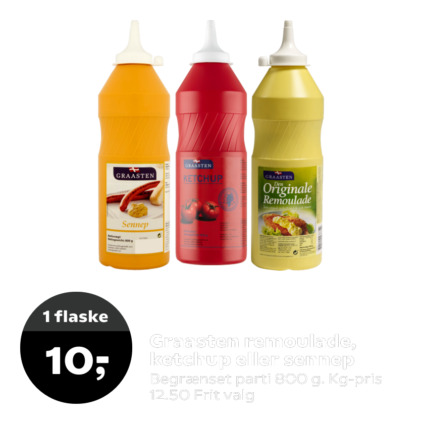Graasten remoulade, ketchup eller sennep