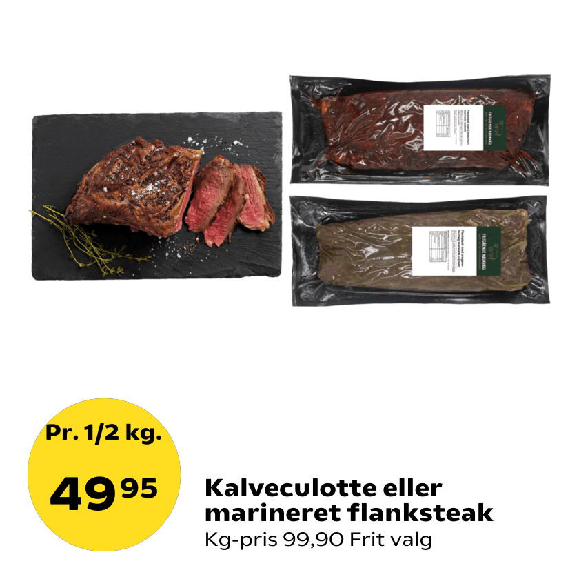Kalveculotte eller marineret flanksteak