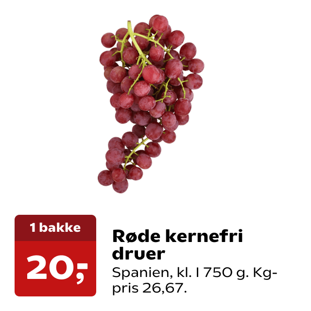 Røde kernefri druer