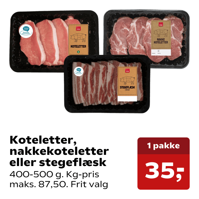 Koteletter, nakkekoteletter eller stegeflæsk