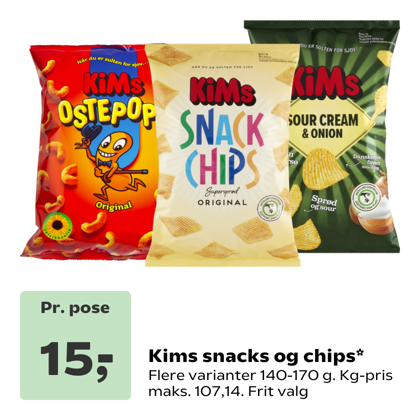 Kims snacks og chips