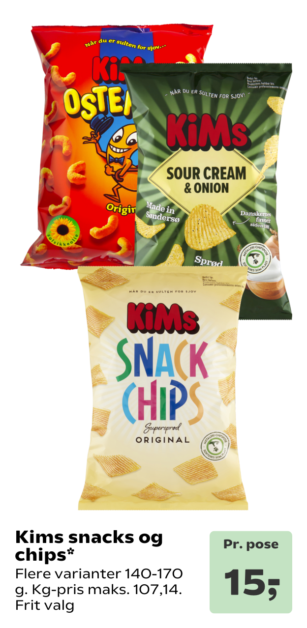 Kims snacks og chips