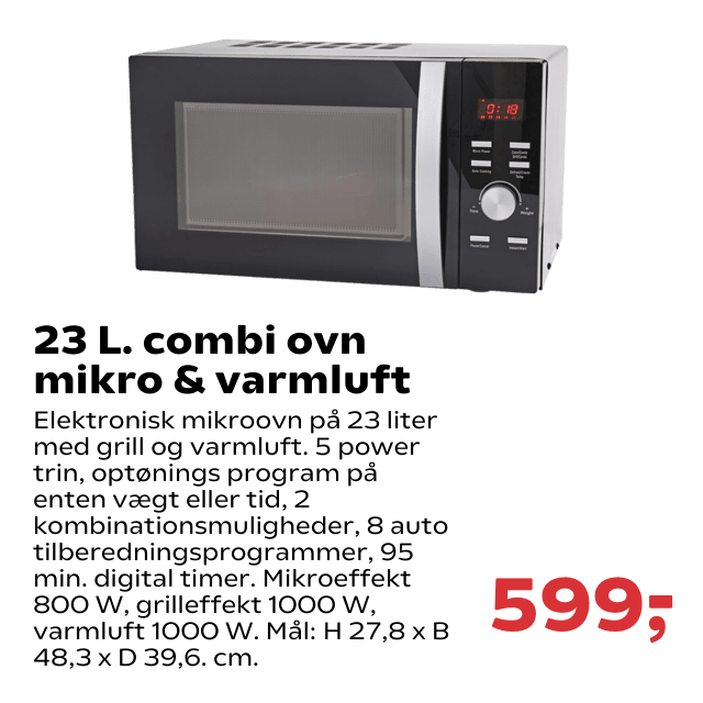 23 L. combi ovn mikro & varmluft