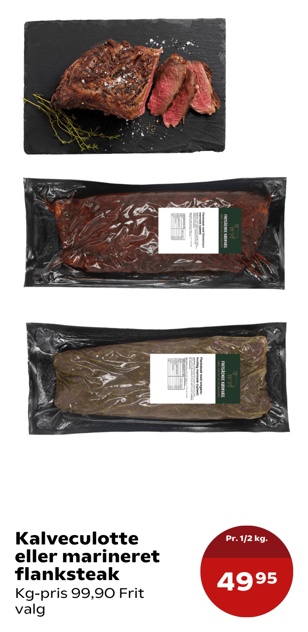 Kalveculotte eller marineret flanksteak