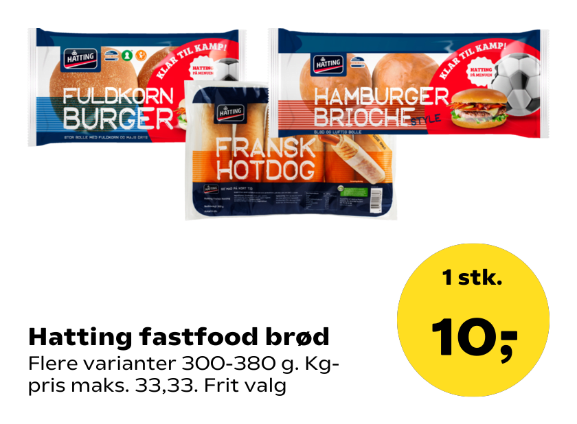 Hatting fastfood brød