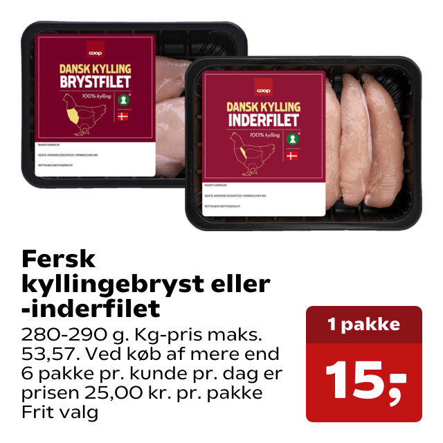 Fersk kyllingebryst eller -inderfilet