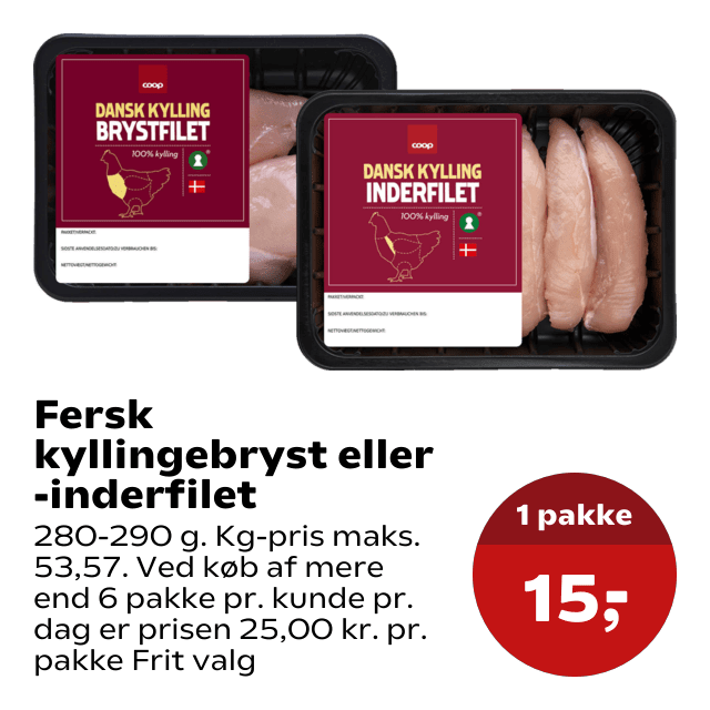 Fersk kyllingebryst eller -inderfilet