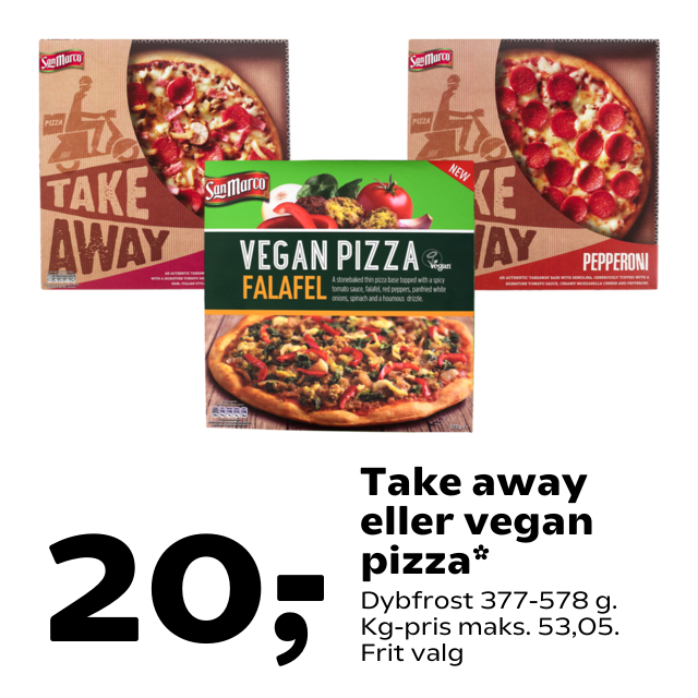 Take away eller vegan pizza