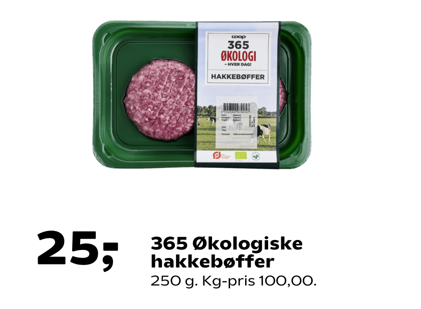 365 Økologiske hakkebøffer