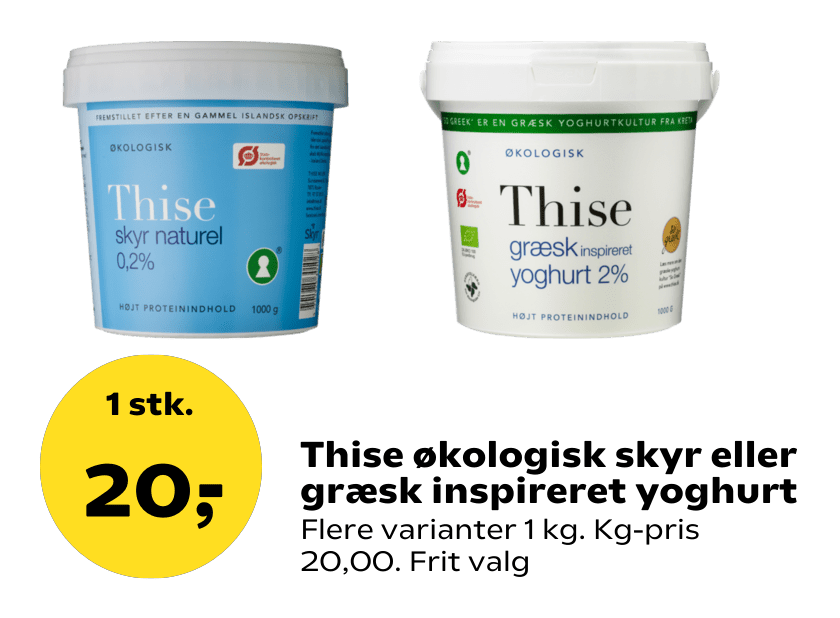 Thise økologisk skyr eller græsk inspireret yoghurt