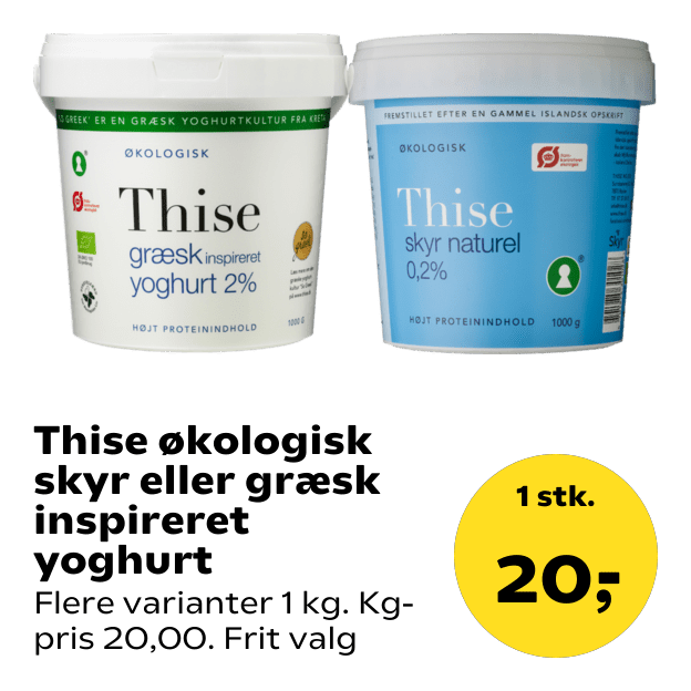 Thise økologisk skyr eller græsk inspireret yoghurt