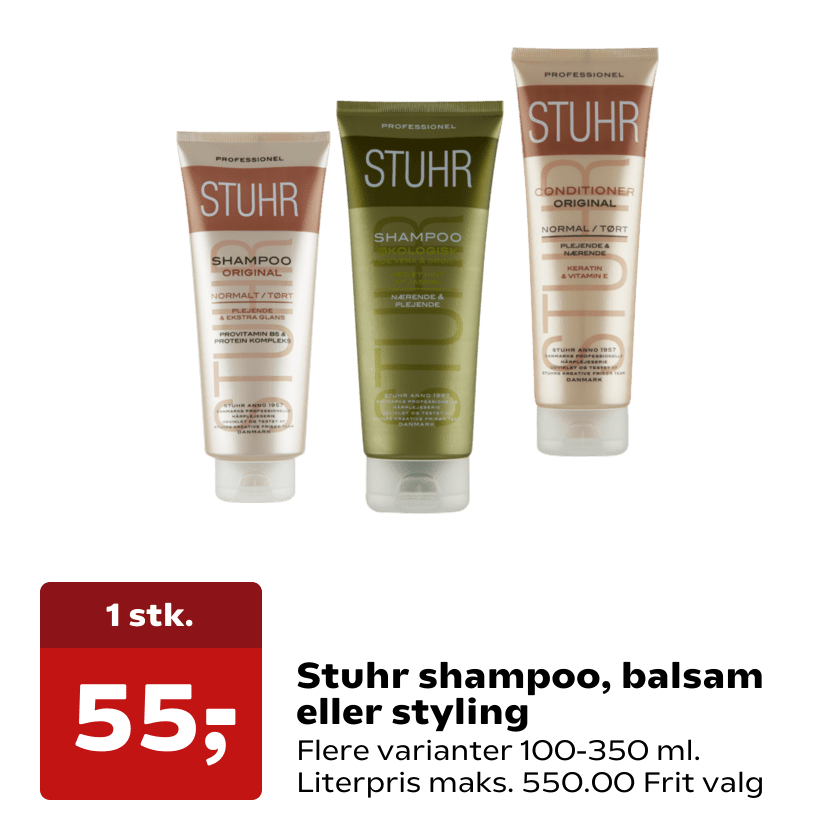 Stuhr shampoo, balsam eller styling