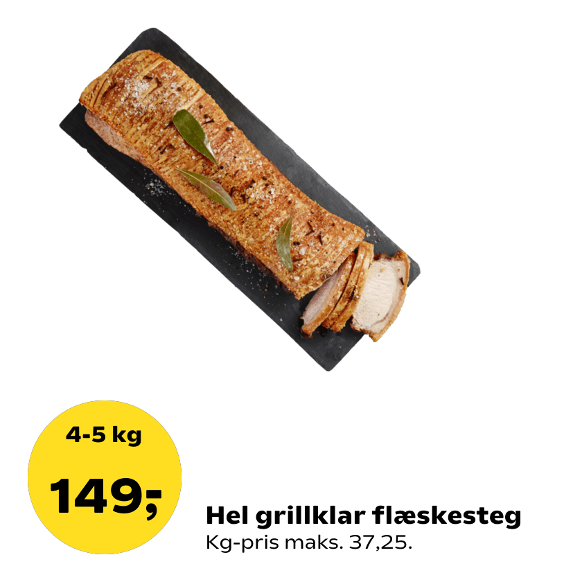 Hel grillklar flæskesteg