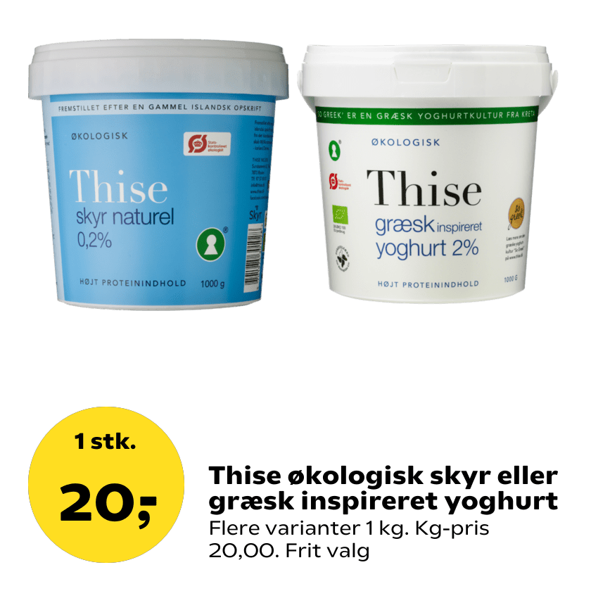 Thise økologisk skyr eller græsk inspireret yoghurt