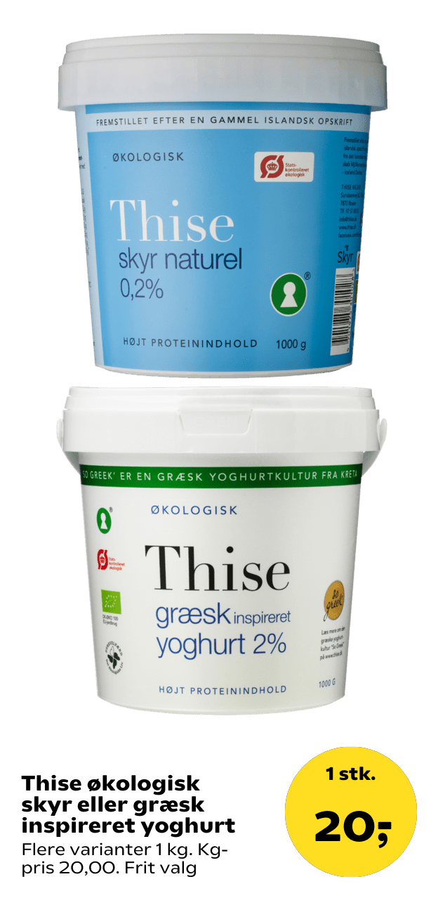 Thise økologisk skyr eller græsk inspireret yoghurt