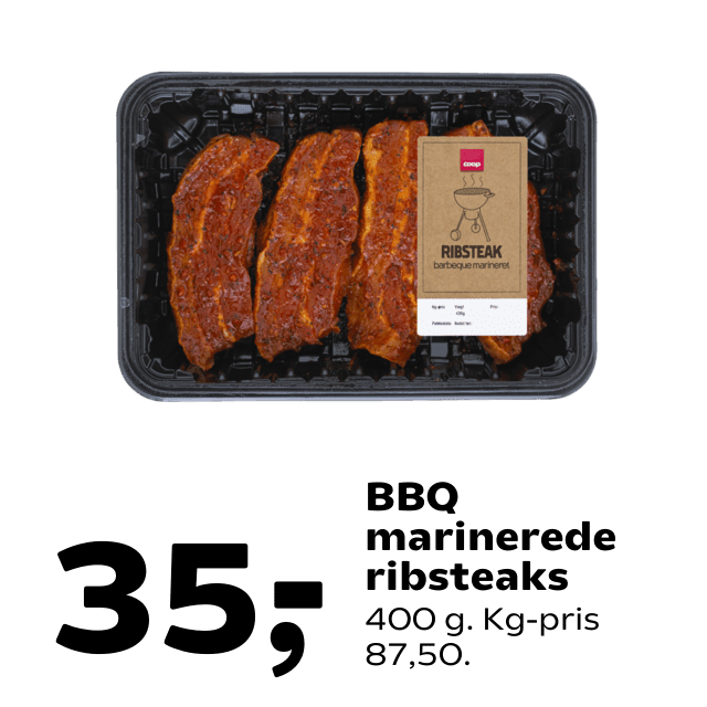 BBQ marinerede ribsteaks