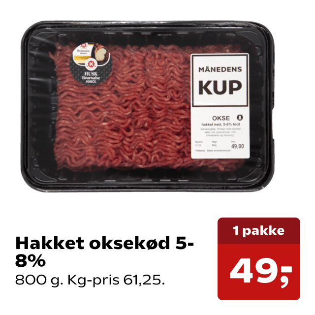 Hakket oksekød 5-8%