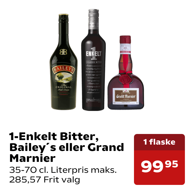 1-Enkelt Bitter, Bailey´s eller Grand Marnier