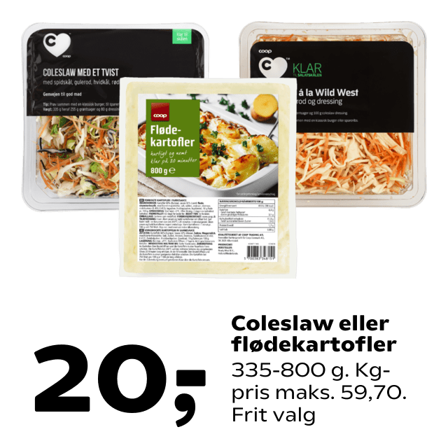 Coleslaw eller flÃÂ¸dekartofler