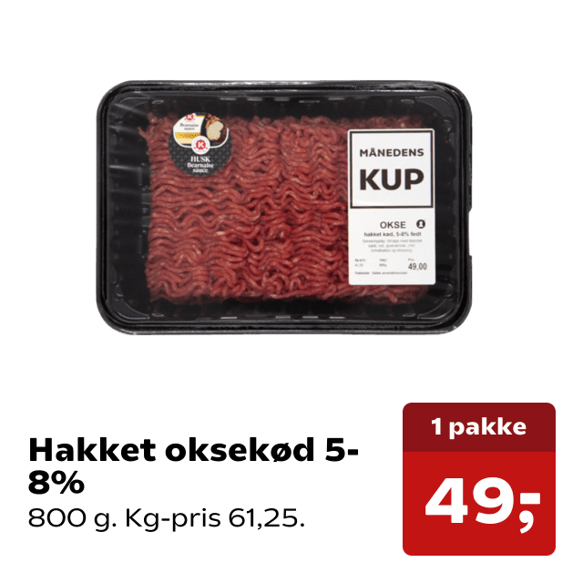 Hakket oksekød 5-8%