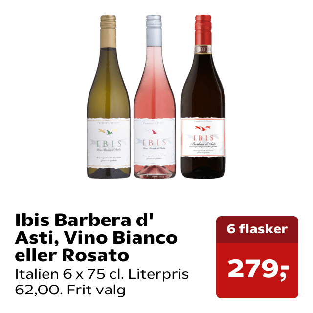 Ibis Barbera d' Asti, Vino Bianco eller Rosato