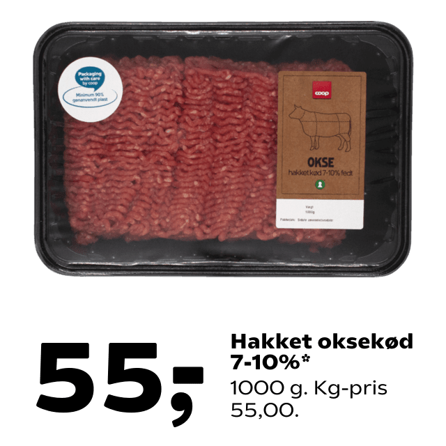Hakket oksekÃÂ¸d 7-10%