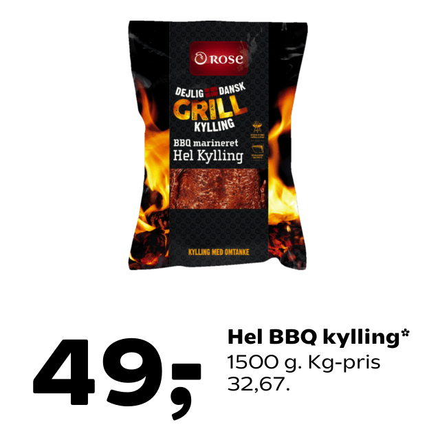 Hel BBQ kylling