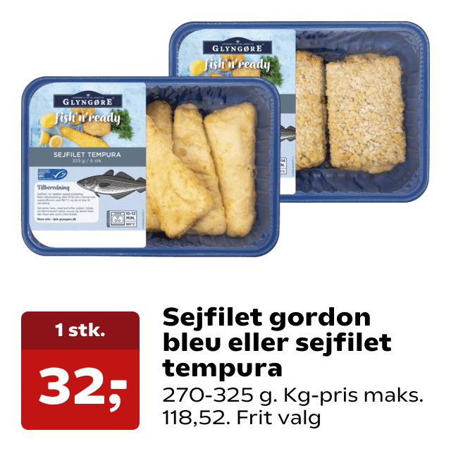 Sejfilet gordon bleu eller sejfilet tempura