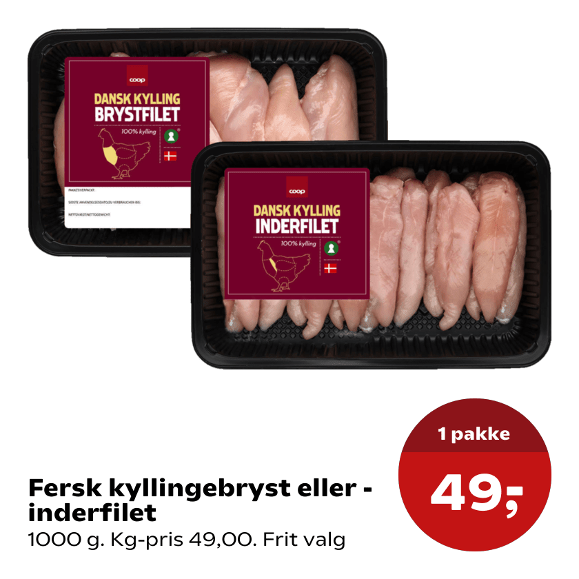 Fersk kyllingebryst eller -inderfilet
