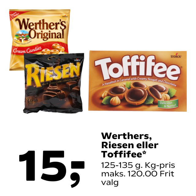 Werthers, Riesen eller Toffifee