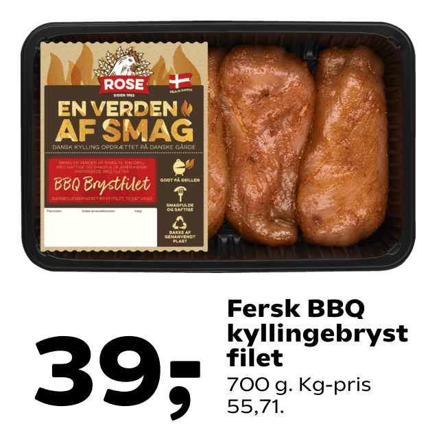 Fersk BBQ kyllingebrystfilet